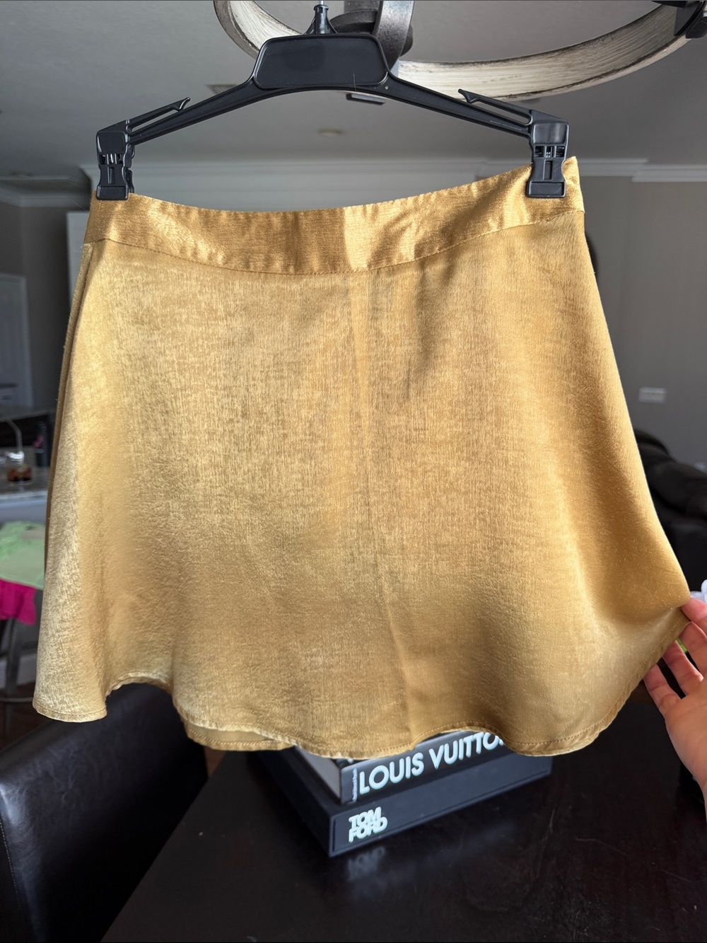 Golden Velvet Flare Skirt Women’s Gold Skirt